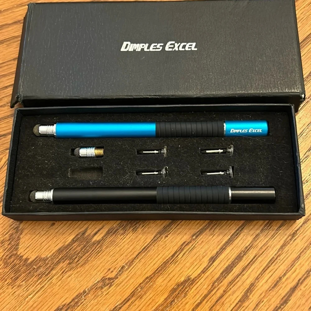 Dimples Excel 2n1 Silicone Disc/Fiber Tip Stylus Pens for Touch Screen Tablets